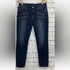 ROCK & REPUBLIC DARK WASH KASHMIERE SKINNY BLUE JEANS SIZE 14